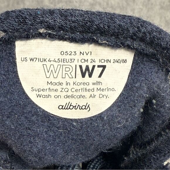 Allbird Wool Runner Women Shoe Size 7 Blue White Low Top Casual Everyday Sneaker - Picture 9 of 9